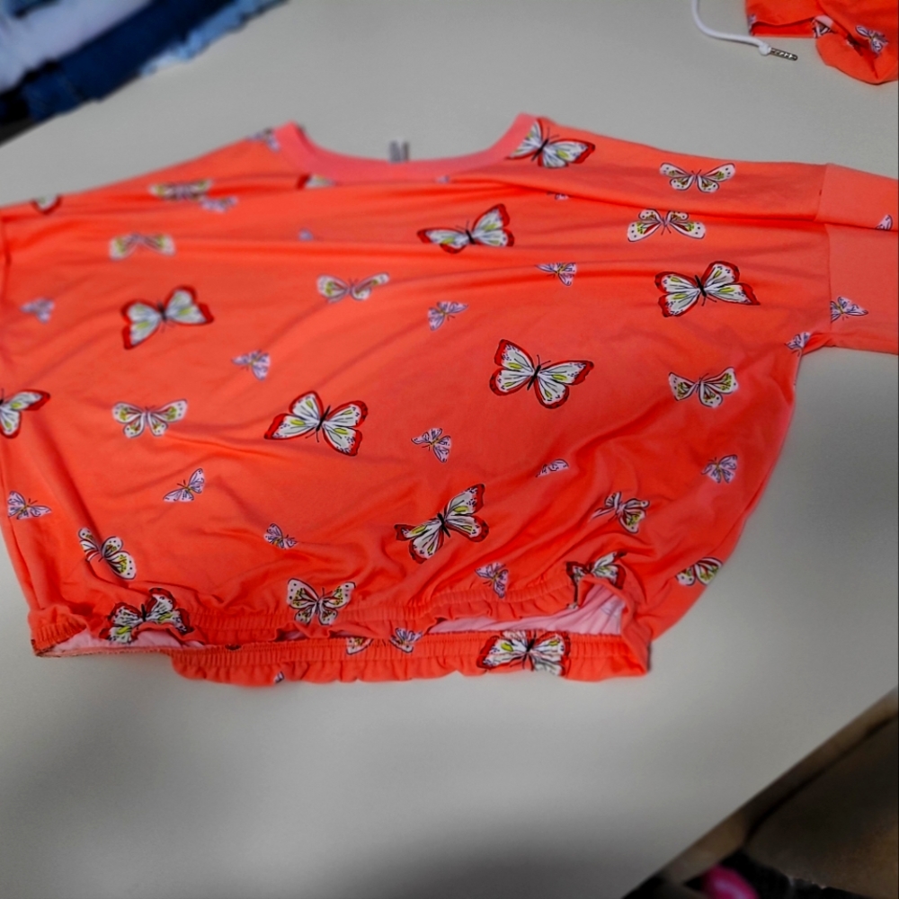 $24  PC NWT XL PEACH AND BUTTERFLY PJ'S